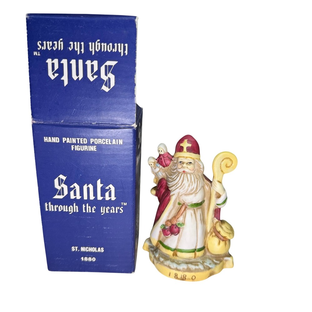 Vintage 1990 RSVP Santa Through The Years St Nicholas 1880 Porcelain Figurine